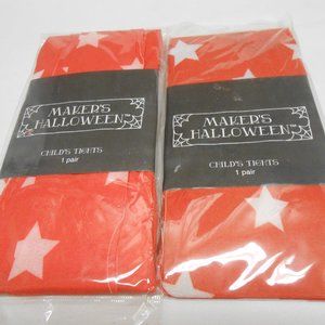 New lot 2 pairs Maker's Halloween girls tights osfm 🎃 STARS Designs